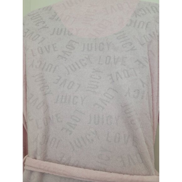 Juicy Couture Pink Terrycloth Robe Women's L/XL - Picture 4 of 8